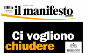 Il manifesto announces its controlled bankruptcy in February 2012. Source: Il manifesto.
